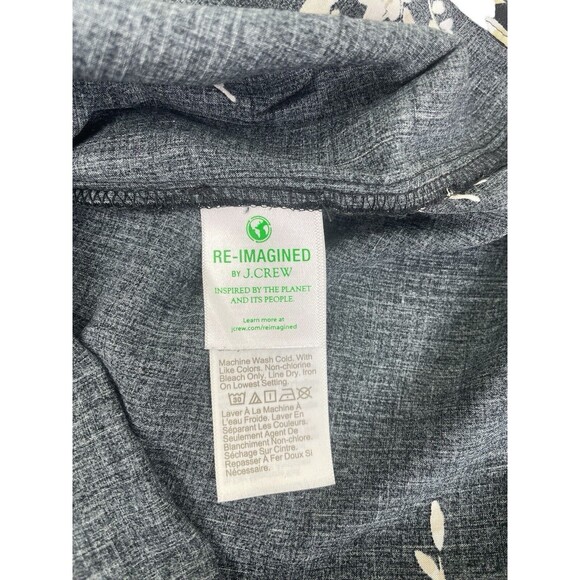 J Crew Smocked Ruffle Black Floral LS Flowy Top Career Cottage Peasant Hipster S - Picture 9 of 10